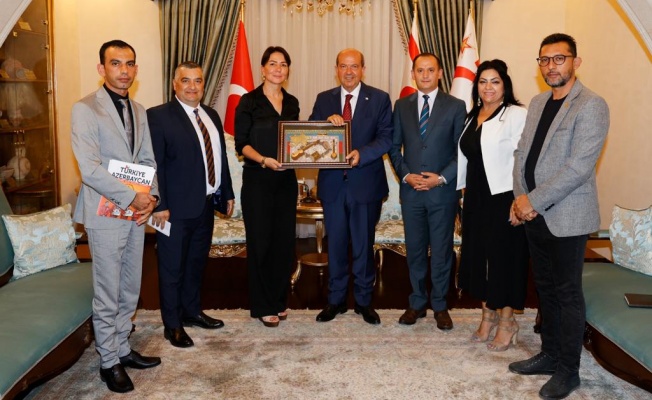 Cumhurbaşkanı Ersin Tatar, Çağdaş Müzik Derneği ve Azerbaycan Kıbrıs Dostluk Cemiyeti heyetini kabul etti